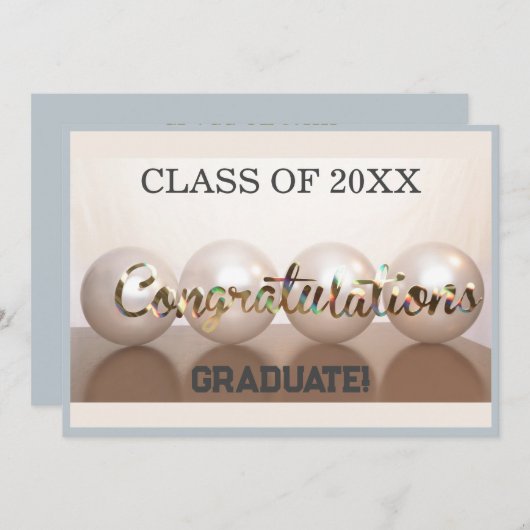 Afstuderen Silver Gefeliciteerd met het Afstuderen Kaart (Voorkant / Achterkant)