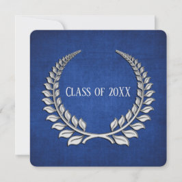 Afstuderen Silver Laurel op blauw Kaart