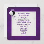 Afstuderen Silver Laurel op Paars Kaart (Achterkant)