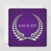 Afstuderen Silver Laurel op Paars Kaart (Voorkant)