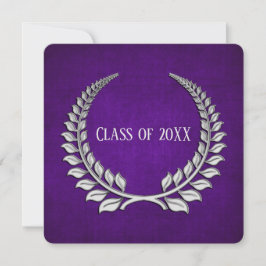 Afstuderen Silver Laurel op Paars Kaart