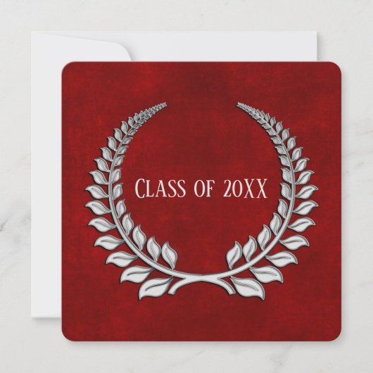 Afstuderen Silver Laurel op Red Kaart (Voorkant)