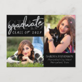Afstuderen Silver-script | Afstudeerder Foto Dank  Briefkaart (Voorkant)
