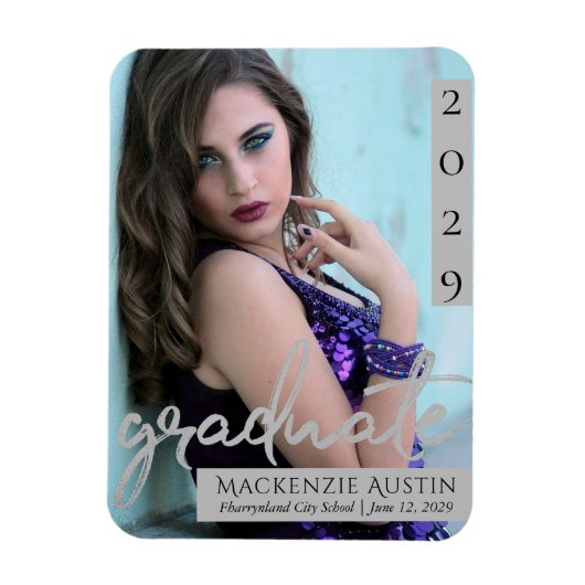 Afstuderen Silver-script | Penseel Afstudeerder fo Magneet (Verticaal)