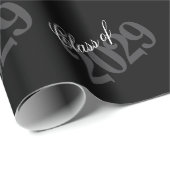 Afstuderen Silver-script | Trendy Faux Metallic Cadeaupapier (Rol Hoek)