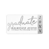 Afstuderen Silver-script | Trendy Faux Metallic Etiket (Voorkant)