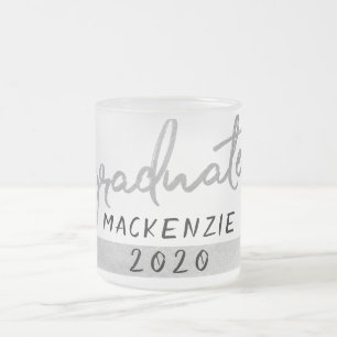 Afstuderen Silver-script Trendy Faux Metallic Matglas Koffiemok