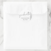 Afstuderen Silver-script | Trendy Faux Metallic Ronde Sticker (Tas)