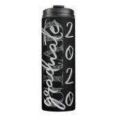 Afstuderen Silver-script | Trendy Faux Metallic Thermosbeker (Voorkant)