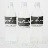 Afstuderen Silver-script | Trendy Faux Metallic Waterfles Etiket (Flessen)
