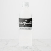 Afstuderen Silver-script | Trendy Faux Metallic Waterfles Etiket (Voorkant)