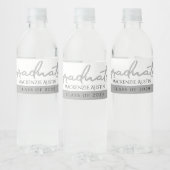 Afstuderen Silver-script | Trendy Faux Metallic Waterfles Etiket (Flessen)