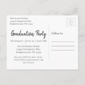 Afstuderen Silver-script | Trendy foto uitnodiging Briefkaart (Achterkant)