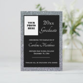 Afstuderen Silver Sparkle Black Aankondiging (Staand voorkant)