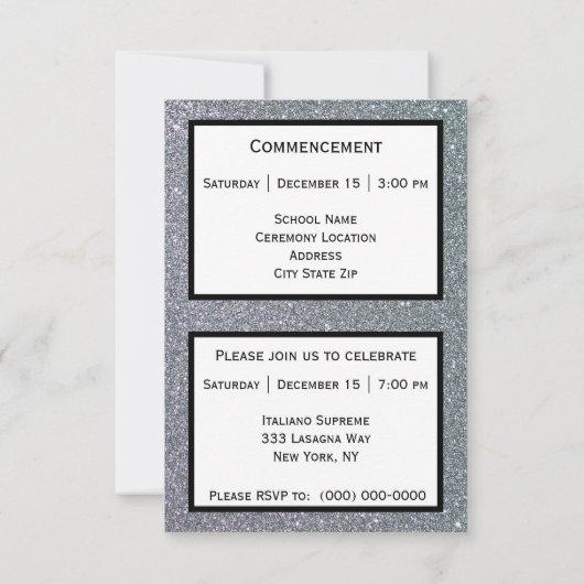 Afstuderen Silver Sparkle Black Aankondiging (Achterkant)