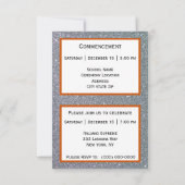 Afstuderen Silver Sparkle Sinaasappel Aankondiging (Achterkant)