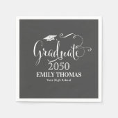 Afstuderen Simple Black Calligraphy Typography Servet (Voorkant)