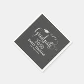 Afstuderen Simple Black Calligraphy Typography Servet (Hoek)
