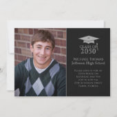 Afstuderen Simple Classic Photo Minimal Black Kaart (Voorkant)