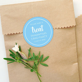 Afstuderen Simple Minimalist Carolina Blue Treat Ronde Sticker