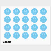 Afstuderen Simple Minimalist Carolina Blue Treat Ronde Sticker (Vel)