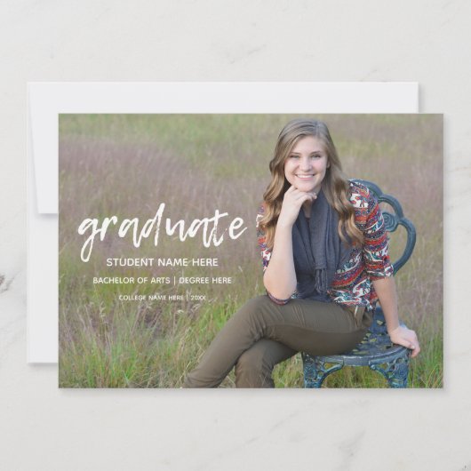 Afstuderen Simple Modern Announcement Kaart (Voorkant)