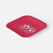 Afstuderen Simple Modern Minimalist Crimson Red Papieren Bordje (Gebogen)