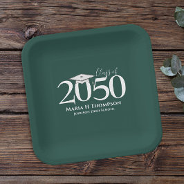 Afstuderen Simple Modern Minimalist Donkergroen Papieren Bordje