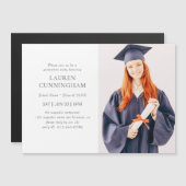 Afstuderen Simple Modern minimalist Foto Magnetische Uitnodiging (Voorkant / Achterkant)