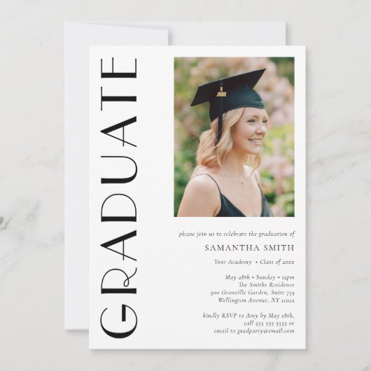 Afstuderen Simple Modern Typography Graduation Par Kaart (Voorkant)