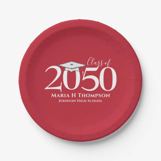 Afstuderen Simple Moderne Mortarboard Papieren Bordje (Voorkant)