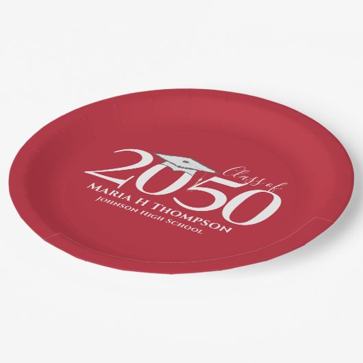 Afstuderen Simple Moderne Mortarboard Papieren Bordje (Gekanteld)