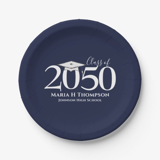 Afstuderen Simple Moderne Mortarboard Papieren Bordje (Voorkant)