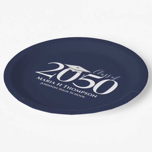 Afstuderen Simple Moderne Mortarboard Papieren Bordje (Gekanteld)