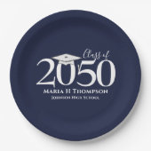 Afstuderen Simple Moderne Mortarboard Papieren Bordje (Voorkant)