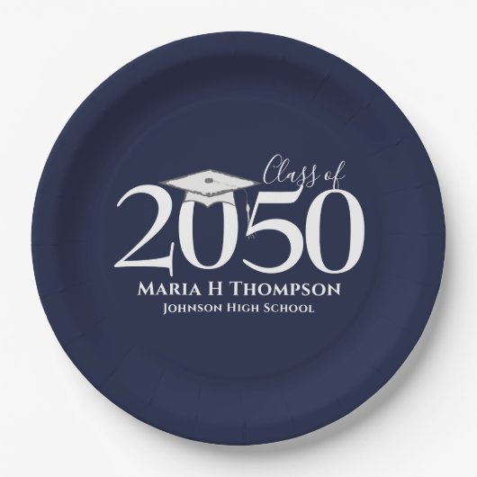 Afstuderen Simple Moderne Mortarboard Papieren Bordje (Voorkant)