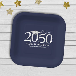 Afstuderen Simple Moderne Mortarboard Papieren Bordje