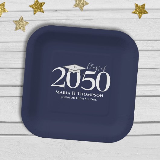 Afstuderen Simple Moderne Mortarboard Papieren Bordje