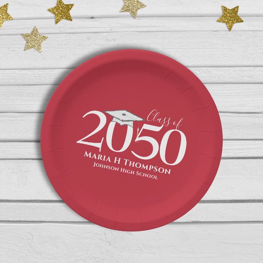 Afstuderen Simple Moderne Mortarboard Papieren Bordje