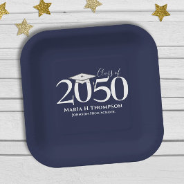 Afstuderen Simple Moderne Mortarboard Papieren Bordje