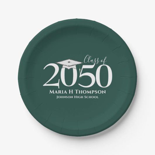 Afstuderen Simple Moderne Mortarboard Papieren Bordje (Voorkant)