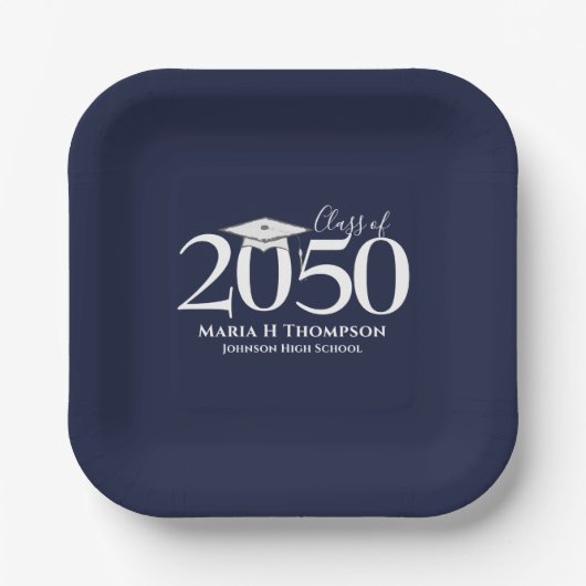 Afstuderen Simple Moderne Mortarboard Papieren Bordje (Voorkant)