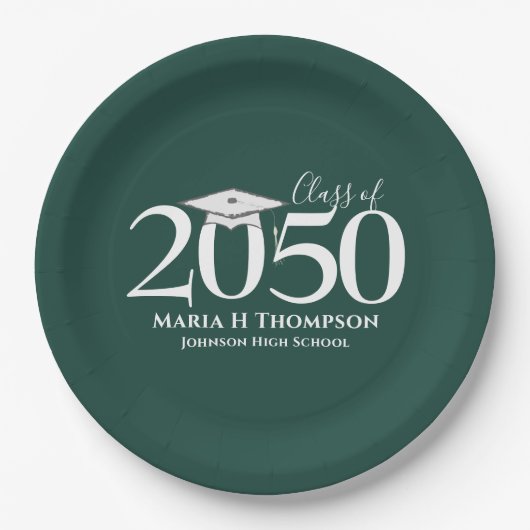 Afstuderen Simple Moderne Mortarboard Papieren Bordje (Voorkant)