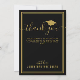 Afstuderen Simple Photo Black Bedankkaart