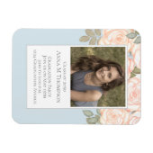 Afstuderen Simple Photo Floral Roos Light Blue Magneet (Horizontaal)