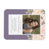Afstuderen Simple Photo Floral Roos Lila Paars Magneet (Horizontaal)