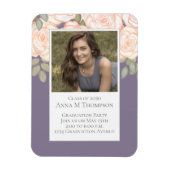 Afstuderen Simple Photo Floral Roos Lila Paars Magneet (Verticaal)
