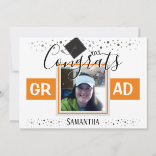 Afstuderen Sinaasappel enkele vierkante foto Uitno Kaart