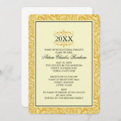 Afstuderen Sjabloon Golden Yellow Formal Kaart (Voorkant / Achterkant)