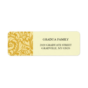 Afstuderen Sjabloon Golden Yellow Formele Etiket